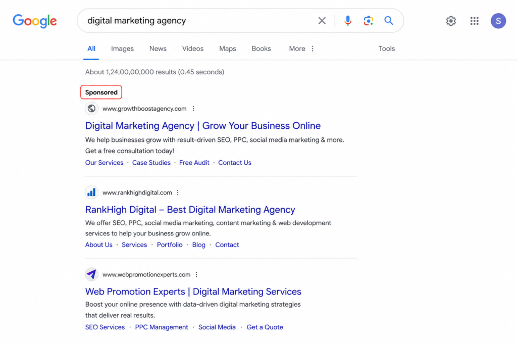 PPC advertising example for digital marketing for beginners"]*